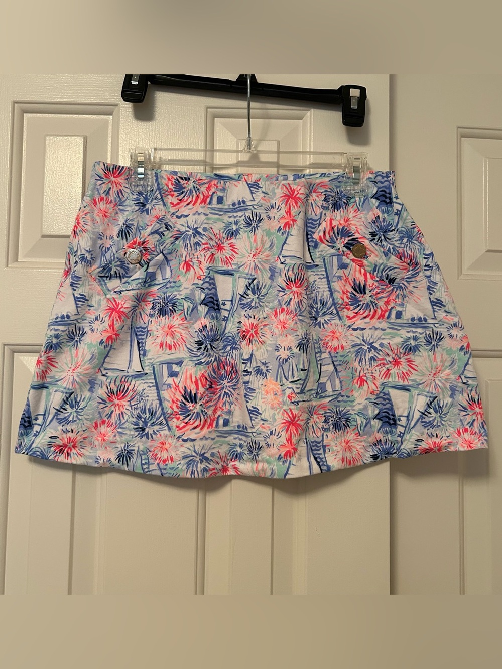 Lilly Pulitzer Madison Knit Skort Skirt Sea To Shining Sea Sailboat Size Medium